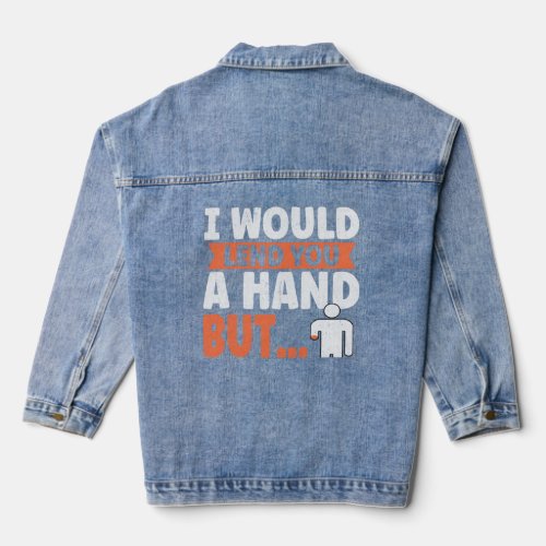 Hand Arm Amputee Assembly Required Amputation  Denim Jacket