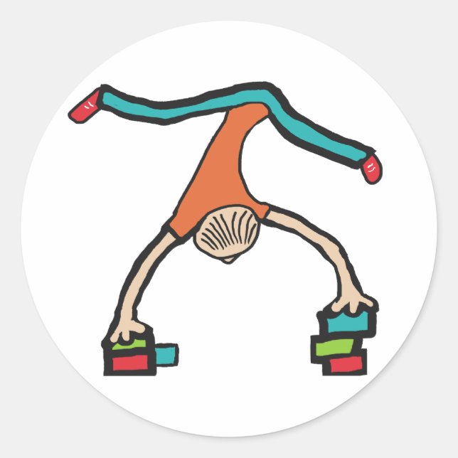 Hand Balancing Classic Round Sticker (Front)