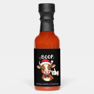 Hand Boop Christmas Highland Cow Santa Clause Farm Hot Sauces