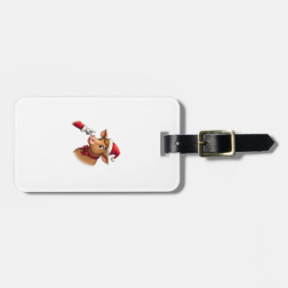 Hand Boop Christmas Highland Cow Santa Clause Farm Luggage Tag