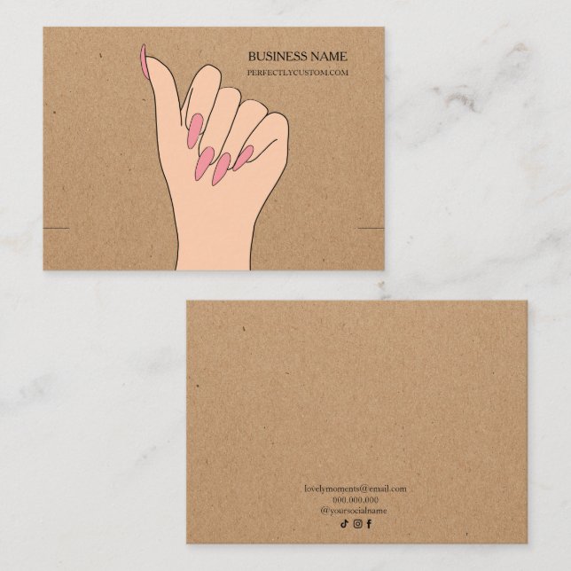 Hand Bracelet Display Card rustic Kraft Paper (Front/Back)