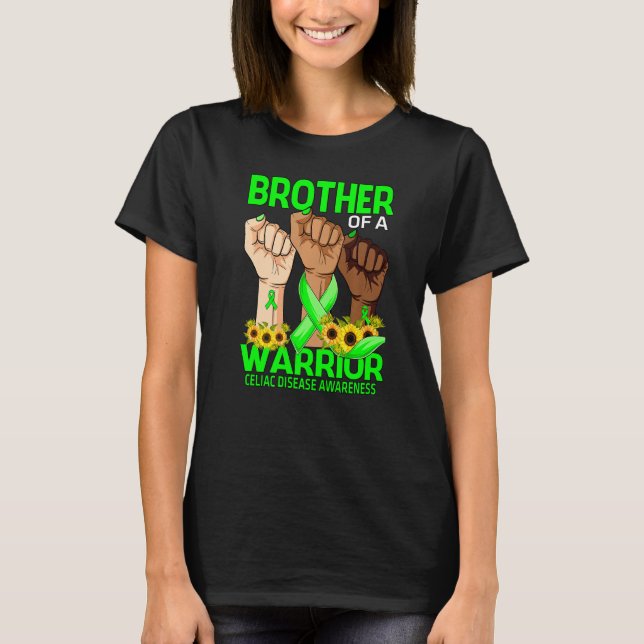 Hand Brother Of A Warrior Celiac Disease Awareness T-Shirt (Front)