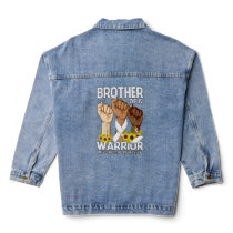 Hand Brother Of A Warrior Mesothelioma Awareness  Denim Jacket