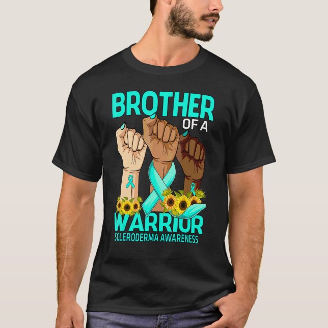 Hand Brother Of A Warrior Scleroderma Awareness Su T-Shirt (Front)