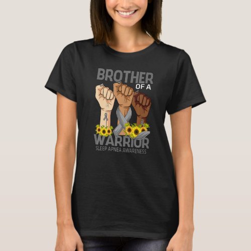 Hand Brother Of A Warrior Sleep Apnea Awareness Su T_Shirt