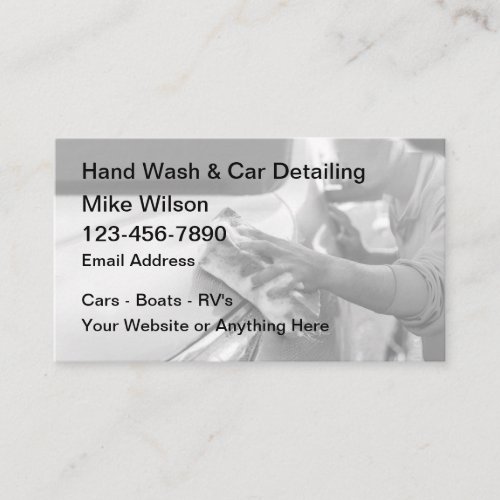Hand Car Wash And Auto Detailing Business Cards