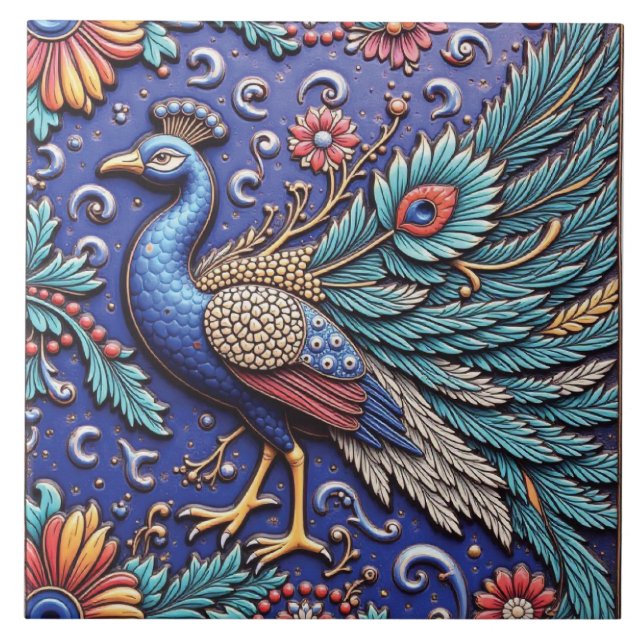 Hand-Carved Divinity Ceramic Tile (Front)
