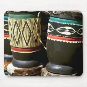 Hand carved drums, Livingston, Zambia Mouse Pad