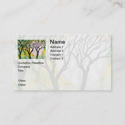 Hand Carved Trees on Rice Paper Business Card