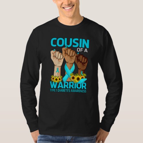 Hand Cousin Of A Warrior Type 1 Diabetes Awareness T_Shirt