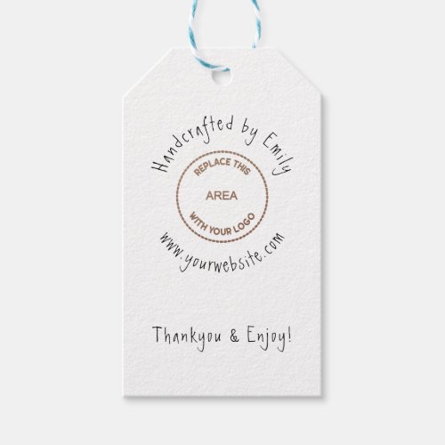 Hand Craft Business Logo Name Thanks Gift Tags