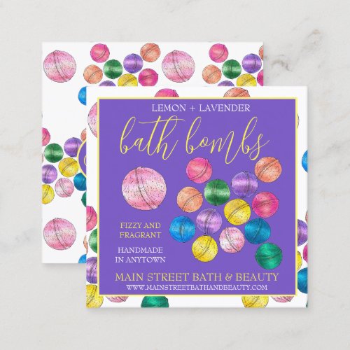 Hand Crafted Bath Shower Bombs Beauty Products Square Business Card