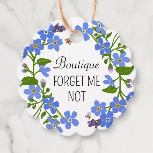 Hand crafted business price hang tags blue floral