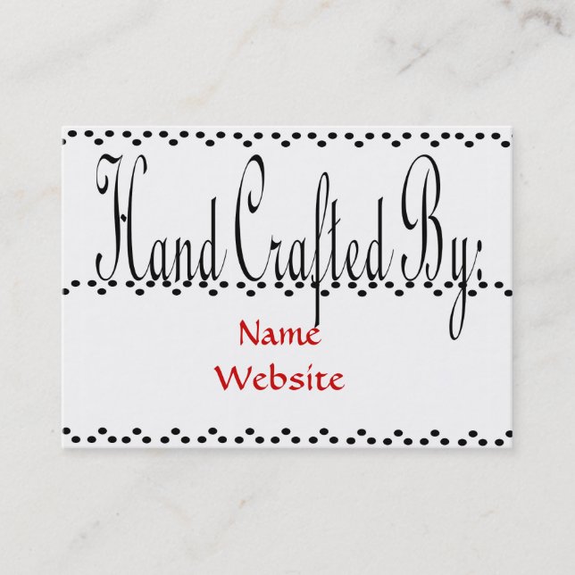 Hand Crafted by: business cards (Front)