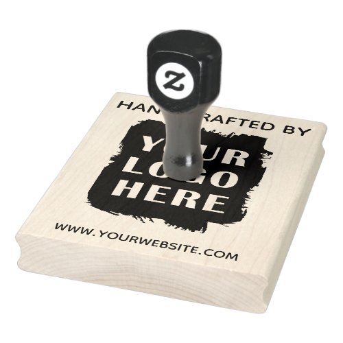 Hand Crafted By Custom Business Logo Rubber Stamp
