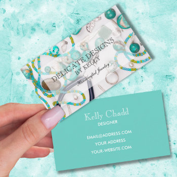Hand Crafted Jewelry Designer Business Card by PartyInvitationShop at Zazzle