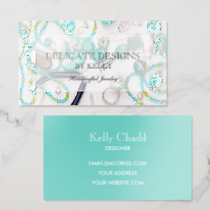 Hand Crafted Jewelry Designer  Raised Spot UV Business Card