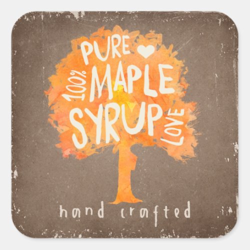 Hand Crafted Maple Syrup Product Label Sticker