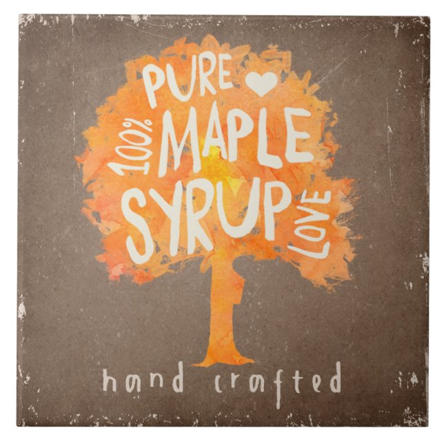 Hand Crafted Pure Maple Tree Syrup Decorative Tile (Front)