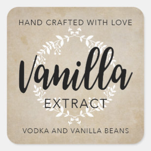 Hand crafted Vanilla Extract label VE001_06sq