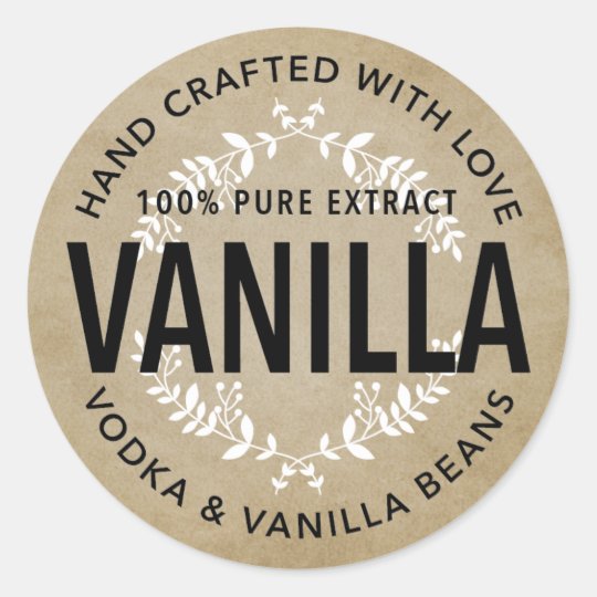 Hand crafted Vanilla Extract label VE006_06rd