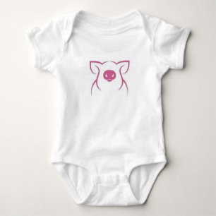Hand deaw pig coloring baby bodysuit