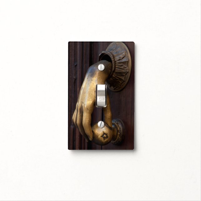 Hand door knocker close-up, Mexico Light Switch Cover (In Situ)