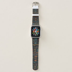 Hand draw chemistry on black background. Vintage s Apple Watch Band