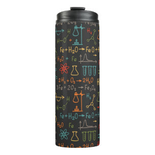 Hand draw chemistry on black background. Vintage s Thermal Tumbler