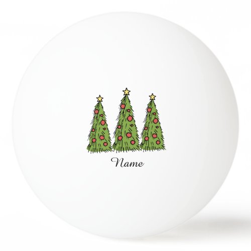 Hand Draw Christmas Tree with ornament  Ping Pong Ball