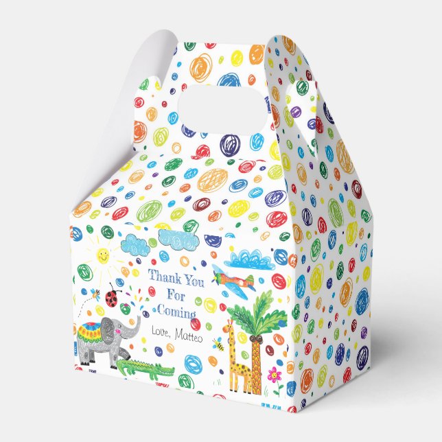 Hand Draw Doodle Favor Boxes (Front Side)