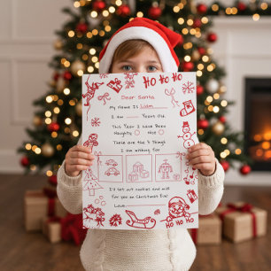 Hand Draw Doodle letter for Santa Photo Print