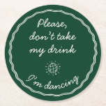 Hand Draw Emerald Green Handwritting Round Paper Coaster<br><div class="desc">Perfect for weddings,  anniversaries,  or any special event,  this coaster isn't just practical. Explore the full collection to find more pieces in this style.</div>