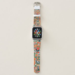 hand draw marker flower ethnic design. Ukrainian t Apple Watch Band