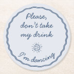 Hand Draw Retro Blue Handwritting Wedding Round Paper Coaster<br><div class="desc">Perfect for weddings,  anniversaries,  or any special event,  this coaster isn't just practical. Explore the full collection to find more pieces in this style.</div>