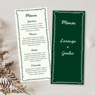 Hand Draw Retro Green Handwritting Wedding Menu
