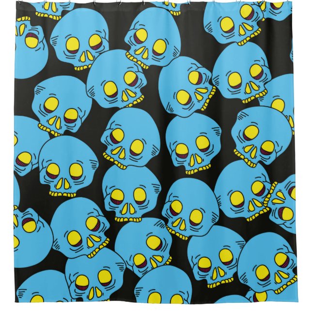 Hand draw skull pattern. Seamless skull pattern re Shower Curtain (Front)