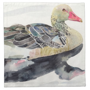 Hand Draw Watercolor Bird, Duck Cloth Napkin