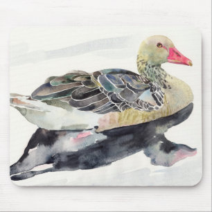 Hand Draw Watercolor Bird, Duck Mouse Pad