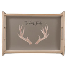 Hand drawing Antler Custom family serving tray