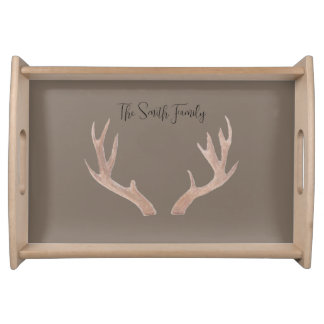 Hand drawing Antler Custom family serving tray
