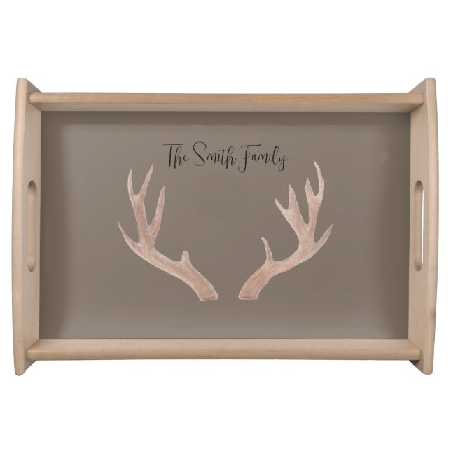 Hand drawing Antler Custom family serving tray (Front)