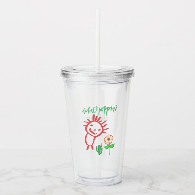 hand drawing baby  acrylic tumbler (Front)