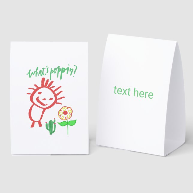 hand drawing baby  paper table tent  (Front/Back)