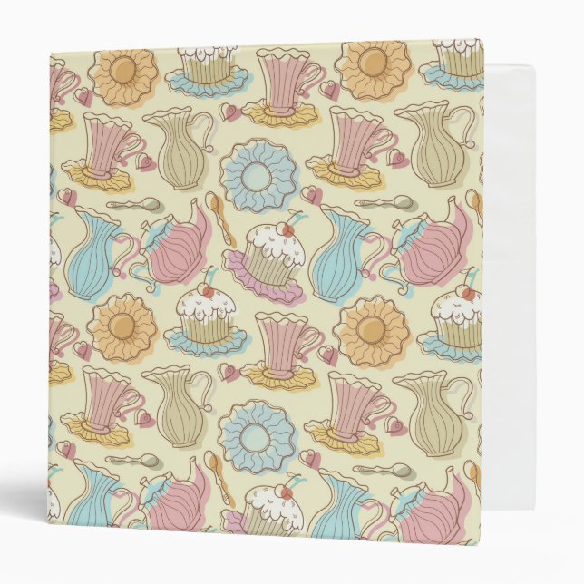 Hand Drawing Dishes Silhouettes Binder (Front/Inside)