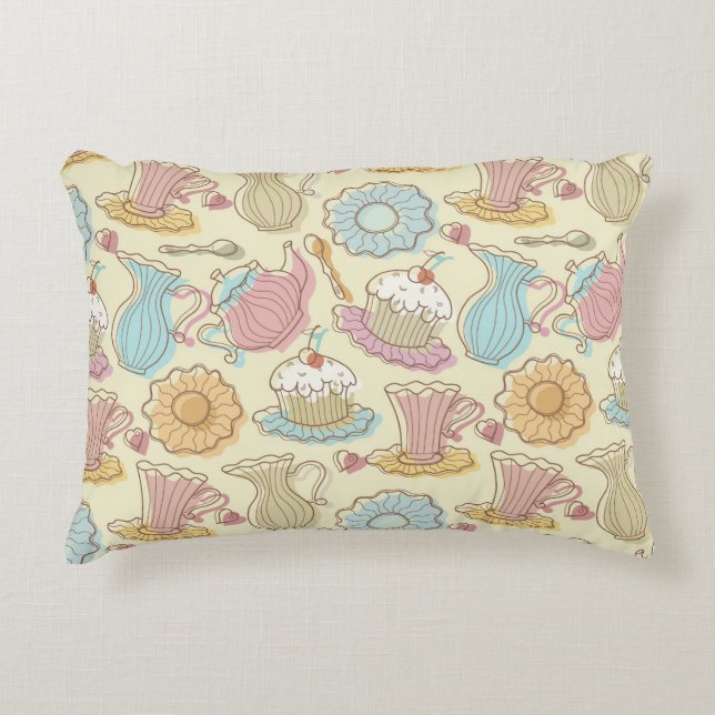 Hand Drawing Dishes Silhouettes Decorative Pillow (Front)