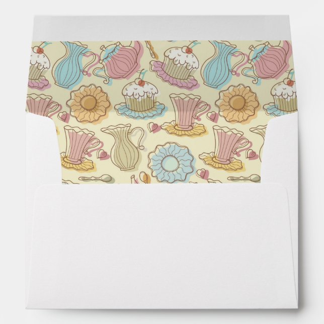 Hand Drawing Dishes Silhouettes Envelope (Back (Bottom))