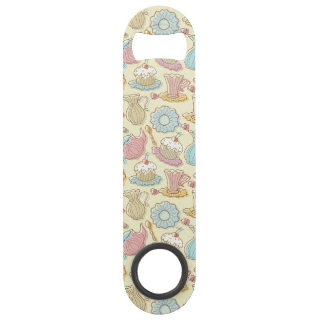 Hand Drawing Dishes Silhouettes Speed Bottle Opener (Front)