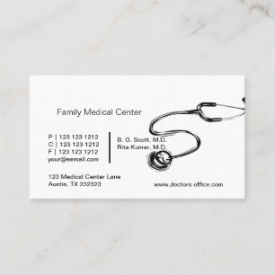 Hand Drawing Doctor Nurse Emergency Stethoscope Appointment Card