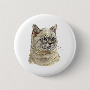 Hand drawing funny British cat Button